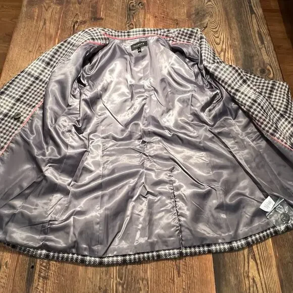 Talbots Herringbone Plaid Double Breasted Blazer Academia Career Preppy Size 8 - Picture 11 of 16